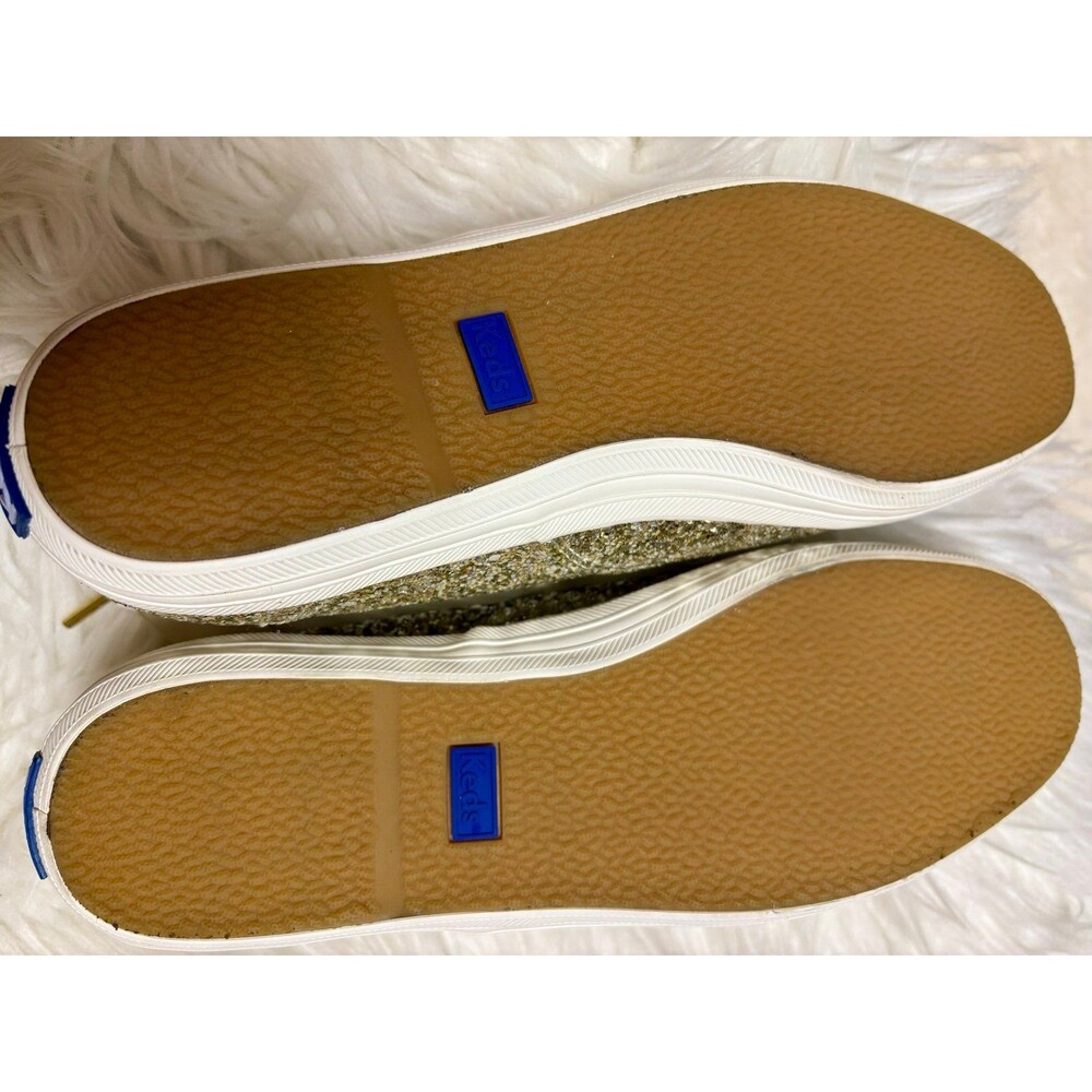 Kate Spade Keds Platinum Glitter Bridal Shoes Sz 7.5 - Picture 5 of 6